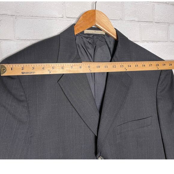 Joseph Abboud Mens 42R Gray 3 Button Blazer 100% WOOL Suit Jacket Sharkskin - Picture 9 of 11